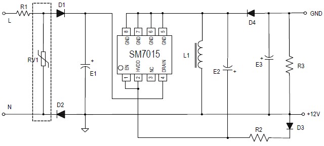 SM7015_AC-DC電源管理芯片_PWM開關芯片